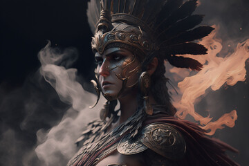 Athena. Historical Old and Ancient Mythology - Olympic Gods. Greek rulers and lords , heavenly powers, kings. ancient third generation gods, supreme deities who dwelt on mount olympus. Generative AI