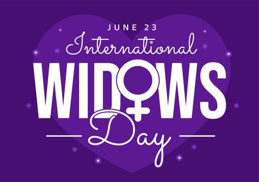 International Widows Day Vector Illustration on June 23 with Woman Mourns and Injustice Faced by Widow in Flat Cartoon Hand Drawn Templates