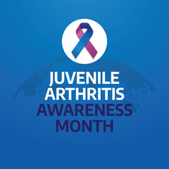 arthritis awareness month vector illustration. blue and purple ribbon flat design. arthritis awareness vector design template. 