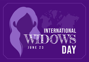 International Widows Day Vector Illustration on June 23 with Woman Mourns and Injustice Faced by Widow in Flat Cartoon Hand Drawn Templates