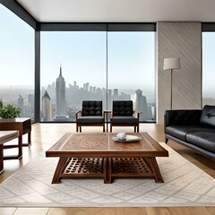 Interior Design luxury office room 3D Render