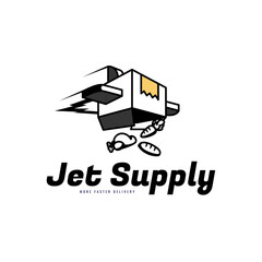 flying boxes drop out food supplies for delivery food modern logo design inspiration