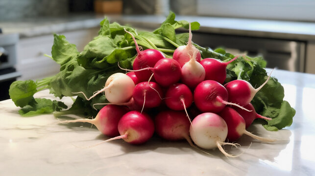 Illustration of A Bunch of Radishes