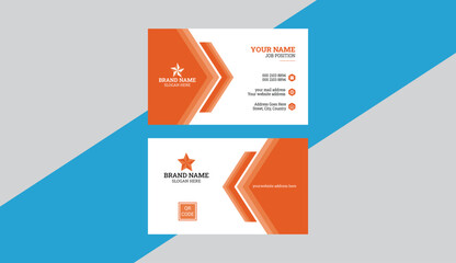 Creative business card vector template in Horizontal layout. 