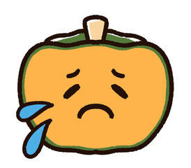 困っているカボチャのキャラクター