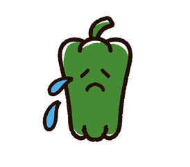 困っているピーマンのキャラクター