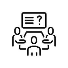 Black line icon for discussions 