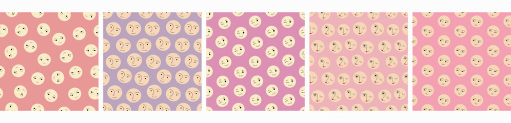 Feminine look, abstract personage, mascot design, funny face, cute icon