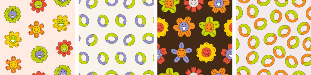 Fototapeta na wymiar Smiling flower, abstract personage, mascot design, funny face, cute icon.
