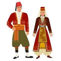 girl and young man in traditional Turkish costume