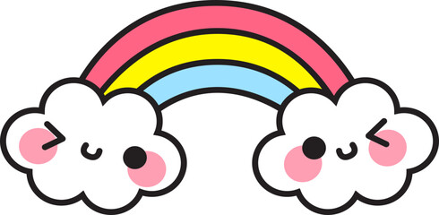 Cute Cloud with Rainbow