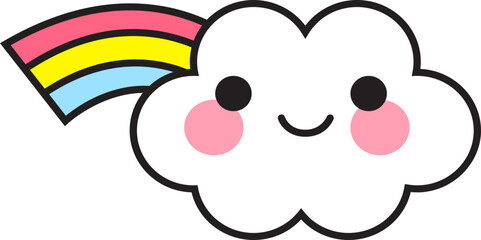 Cute Cloud with Rainbow