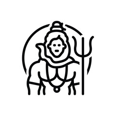 Black line icon for god deity 