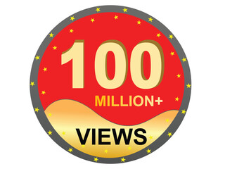 100M Views celebration background design. 100 million Views vector design for social media
