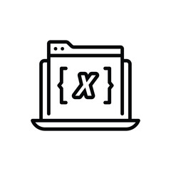 Black line icon for variables 