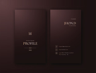 A brown card Elegant feminine vertical business card editable template