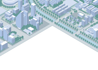 街並みの立体図. 都市の景観.