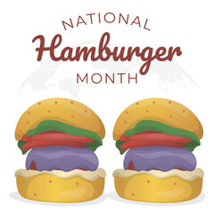 national hamburger month greeting design template. hamburger vector illustration. hamburger design template.
