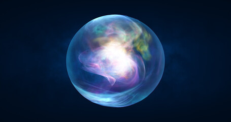 Obraz na płótnie Canvas Abstract ball sphere planet iridescent energy transparent glass energy abstract background