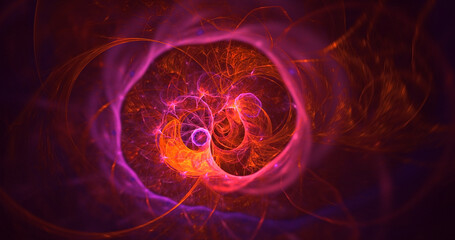 3D rendering abstract fractal light background