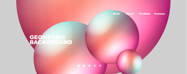 Round shapes and circles geometric abstract background. Vector Illustration For Wallpaper, Banner, Background, Card, Book Illustration, landing page
