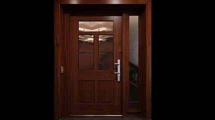 Modern wooden entrance door for the natural effect so you always come home warmly. Generative AI Technology 