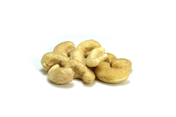 Fototapeta na wymiar Photo a pile of cashew nuts on a white background