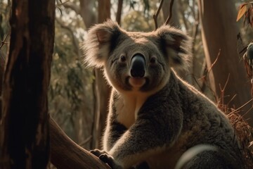 portrait of big koala on the forest