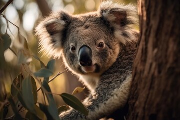portrait of big koala on the forest
