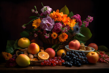 still life with fruits Generative AI