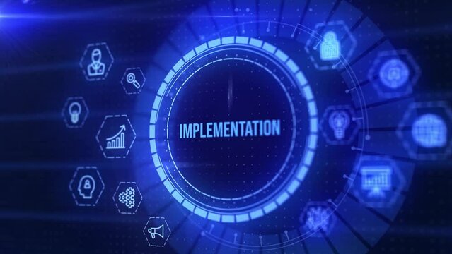 IMPLEMENTATION, web technology concept.  Business, Technology, Internet and network concept.