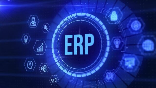 Business, Technology, Internet and network concept. Enterprise resource planning ERP concept.