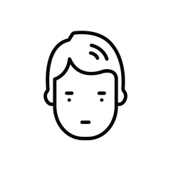 Black line icon for head 