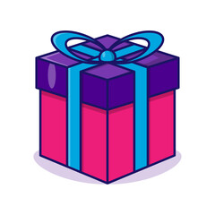 Gift box cartoon vector icon illustration. flat icon box