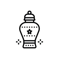 Black line icon for ceramic 