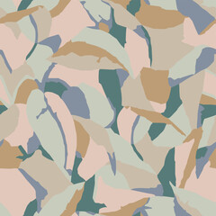 Vector leaf motif illustration seamless repeat pattern