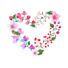 Naklejka na ściany i meble heart made of flowers