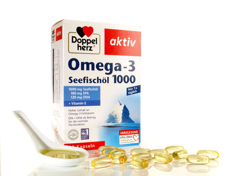 Omega 3 Oil Product - Pills isolated on white Background