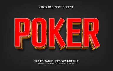 poker 3d style text effect design
