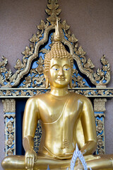 golden buddha statue in temple thailand