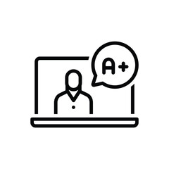 Black line icon for learned 