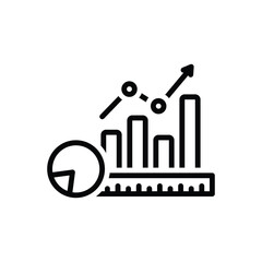 Black line icon for metric