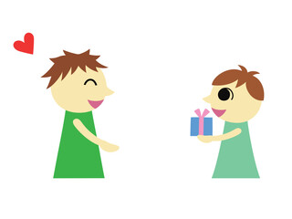 父親にプレゼントを渡す男の子2