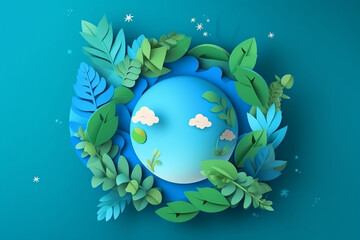 Fototapeta na wymiar World environment and mother earth day concept with surreal, colorful Earth. Generative ai.
