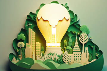 ESG, green energy, sustainable industry. Environmental, Social, and Corporate Governance concept.Generative ai.