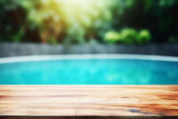 Blank Board on Blurred Background for Product Advertisement in Resort