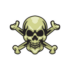 Skull crossbone illustration vector