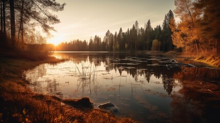 sunrise over the river