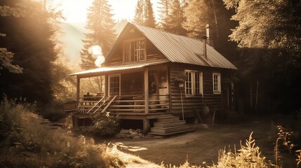 abandoned house in the woods
