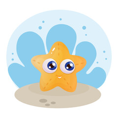 Vector cute starfish illustration